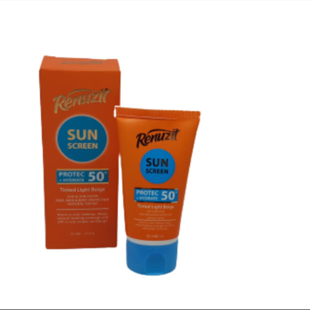 کرم ضدآفتاب رنوزیت با SPF 50 رنگ کرم پودری روشن